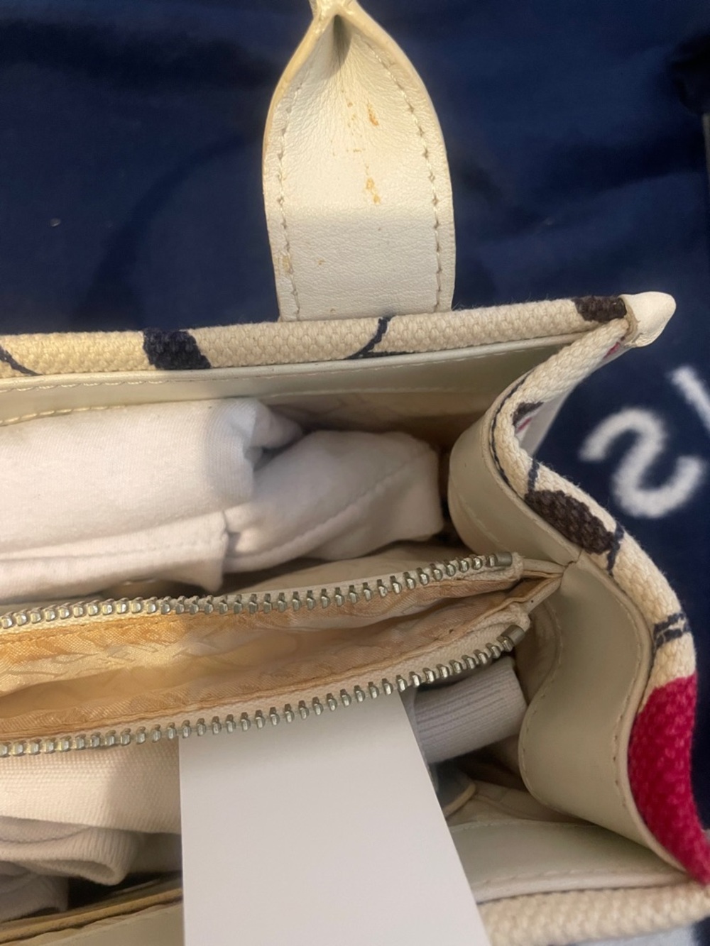127 - FURLA Cream Canvas Mini Satchel with Teal, Olive, and Berry Floral Print - Picture 12 of 12